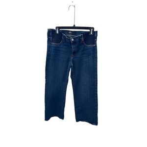 7 For All Mankind Maternity wide Leg Jeans cropped Dark Wash Side Panel